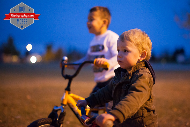 5 Kids kid child children bike ride fun bokeh evening night Canon 50L - Rob Moses Photography